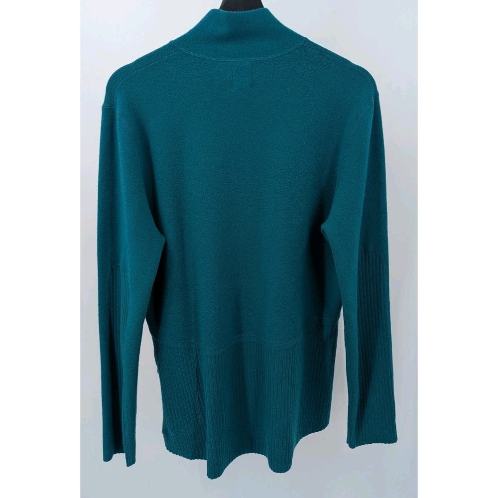 Title Nine Womens Teal Full Zip Merino Wool Blend Sweater Cardigan Size XL - Picture 6 of 10